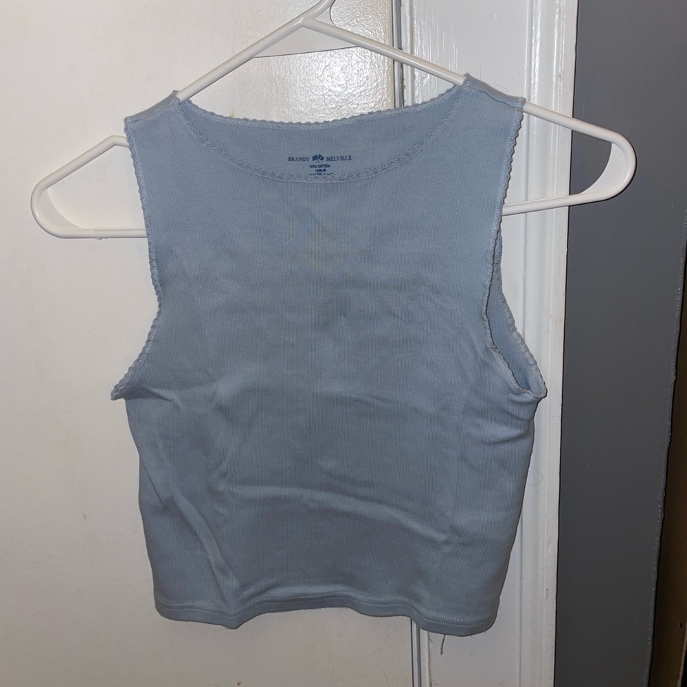 Brandy Melville Vicki Cropped Tank Top Powder Blue